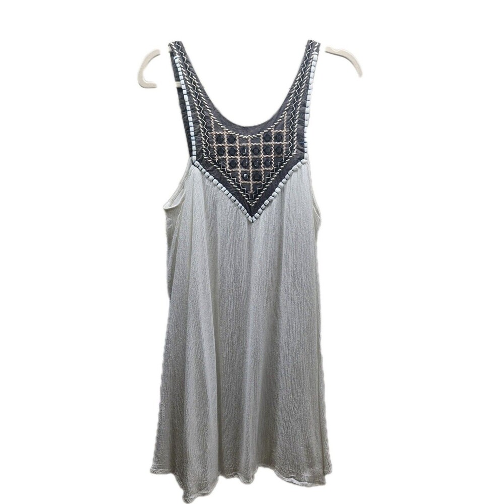 Umgee Womens White Studded Flowy Dress Size Large Goddess